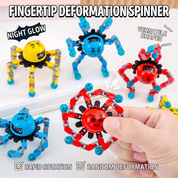 Luminous Fingertip Deformation Gyro Toy Children's Finger Rotation Decompression and Turn Music Kindergarten Children's Gift