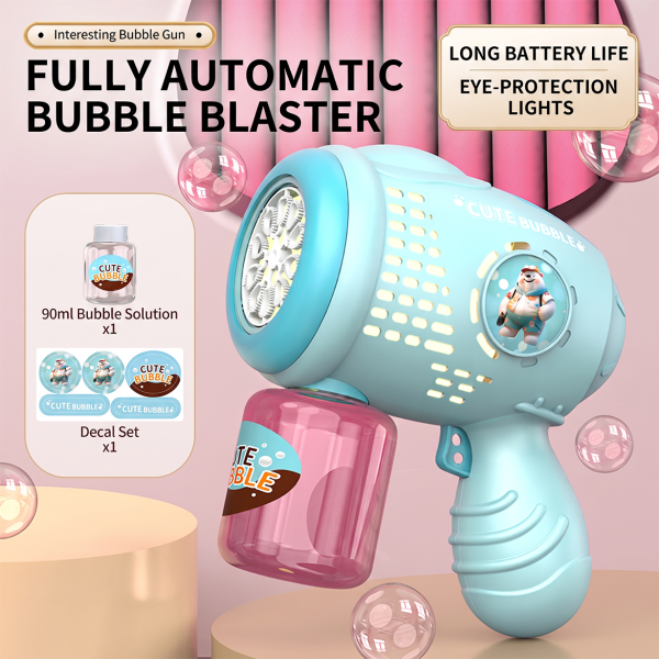Astronaut Holding a Bubble Gun, Popular Electric Bubble Machine, Fully Automatic Wand, Park Stall Children's Toy