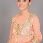 Peach Blossom Embellished Kids 3-Piece Anarkali Suit
