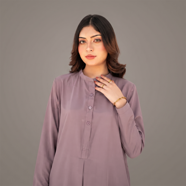 Dusty Mauve Minimalist Kurta Set