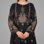 Black & Gold Printed Flared Maxi Dress