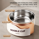Stainless Steel Instant Noodle Bowl with Lid for Dormitory Use, Personal Use for Students, Large Capacity Insulated Lunch Box for Office Workers and Cafeteria Use