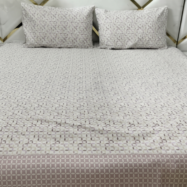 Blush Cotton Double Bedsheet With Pillow Set