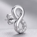 Orenoor Silver Infinity Diamond Earrings
