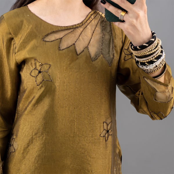 Gold Lotus Luxe Silk Suit