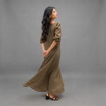 Mocha Elegance Satin Maxi Dress
