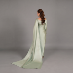 Sage Mist Luxe Satin Saree