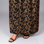 Mint Green Botanical Printed Kurta with Contrast Border Details