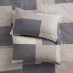 Modern Geometric Block Cotton Double Bedsheet With Pillow Set