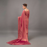 Rose Gold Radiance Satin Saree