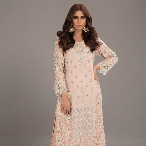 Blush Pink Heavy Embroidered Suit