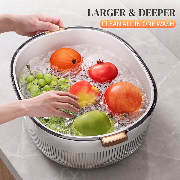 Kitchen Sink Drain Basket Large Double-Layer Thickeneded Fruit Plate Home Living Room Coffee Table Sink Drain Basket