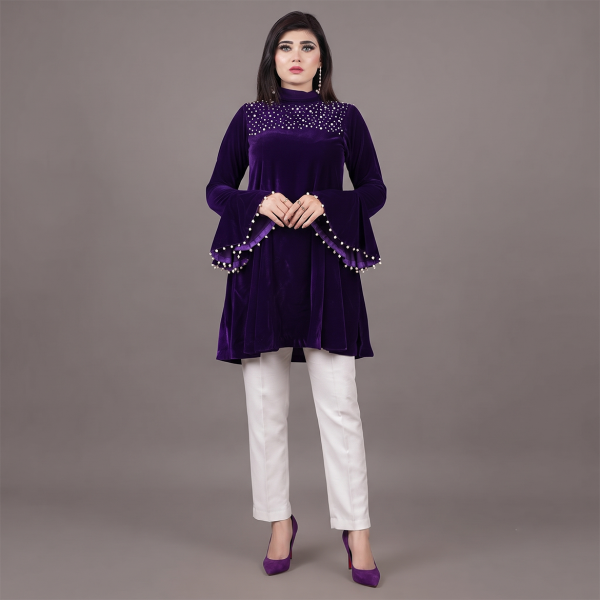 Royal Amethyst Pearl Velvet Suit