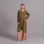 Onyx Geometric Panel Frock with Contrast Wide-Leg Pants