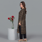 Charcoal Black & Antique Gold Metallic Lattice 2-Piece Tunic Set