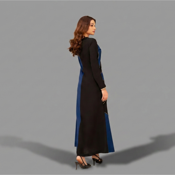 Geometric Midnight Harlequin Patchwork Maxi Gown