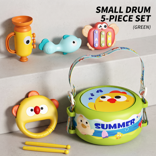 Baby Educational Early Education Rattle Hand Beat Drum 0-12 Months Music Enlightenment Set Infant Percussion Instrument