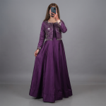 Royal Plum Embroidered Maxi Suit