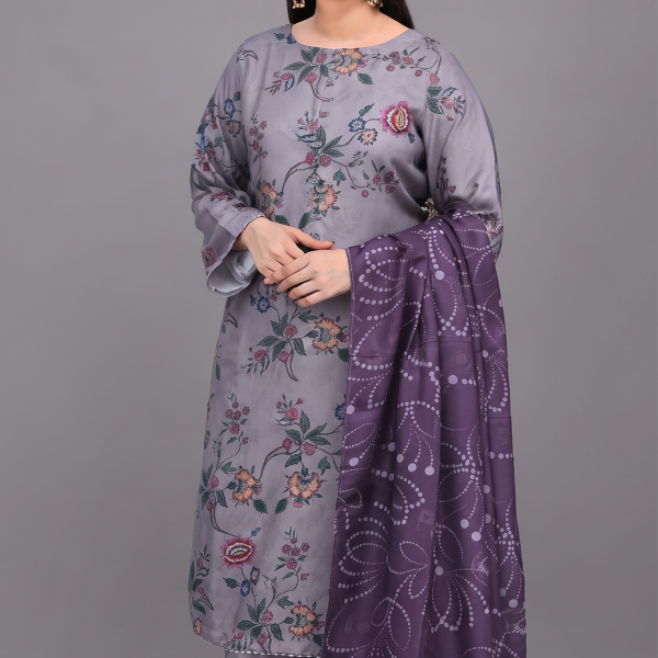 Lavender Bloom Printed 3-Piece Suit