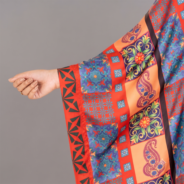 Artistic Printed V-Neck Kaftan