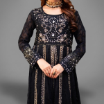 Manahil Shimmering Black 3-Piece Festive Sequin Gown Set