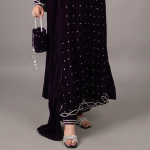 Midnight Plum Embellished Velvet Suit
