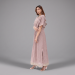 Manahil Embellished Mauve Kaftan Maxi Dress