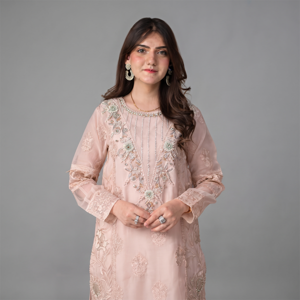 hampagne Blush Embroidered Elegance