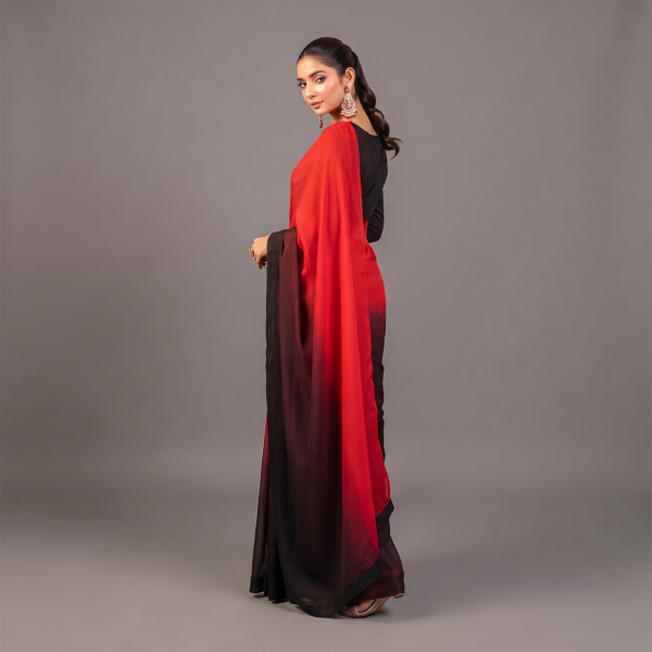 Crimson Noir Ombre Saree