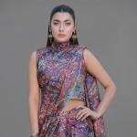 Majestic Paisley Digital Print Silk Saree