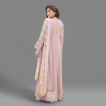 Manahil Embroidered Lilac Blush 3-Piece Festive Organza Gown Set