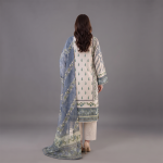 Off-White Embroidered A-Line Kurta with Matching Trouser