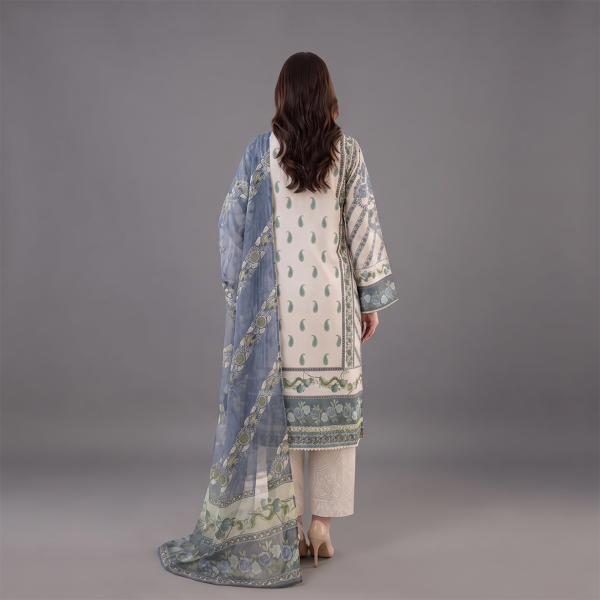 Off-White Embroidered A-Line Kurta with Matching Trouser