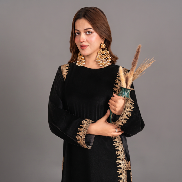 Majesty Embroidered Velvet Maxi