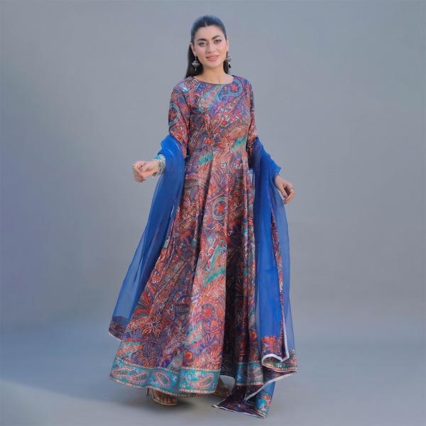 Regal Jewel-Toned Paisley Anarkali Set