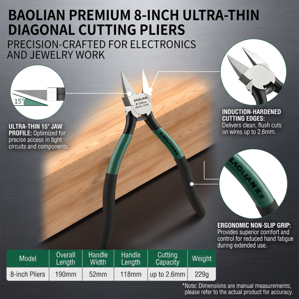 Special Tip Water Mouth Pliers, Eccentric Water Mouth Pliers, Electrician's Special Water Mouth Cutting Pliers, High Hardness, Ultra-Thin, Sharp Oblique Mouth Pliers