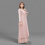 Manahil Embroidered Lilac Blush 3-Piece Festive Organza Gown Set