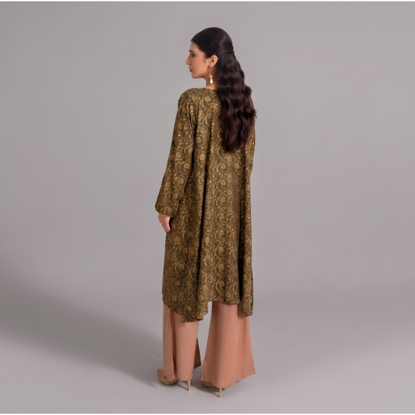Onyx Geometric Panel Frock with Contrast Wide-Leg Pants