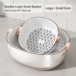 Kitchen Sink Drain Basket Large Double-Layer Thickeneded Fruit Plate Home Living Room Coffee Table Sink Drain Basket