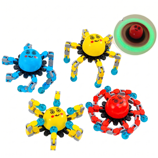 Luminous Fingertip Deformation Gyro Toy Children's Finger Rotation Decompression and Turn Music Kindergarten Children's Gift