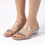 Transparent Block Heels for Womens
