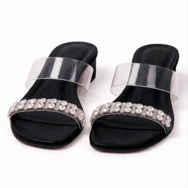 Transparent Block Heels Sandals for Womens