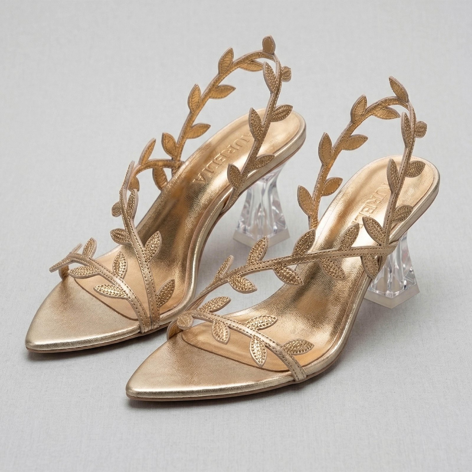 Golden Embellished Heels for Women