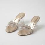 Golden Transparent Heels for Women
