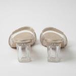 Golden Transparent Heels for Women