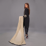 Black Embroidered Kurti with Matching Trousers