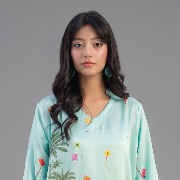 Mint Lagoon Printed Lawn Suit