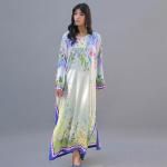 Elegant Pastel Floral Kaftan / Maxi Dress