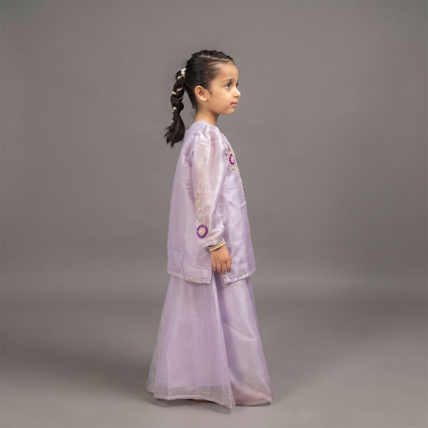 Lilac Embellished Kurta & Palazzo