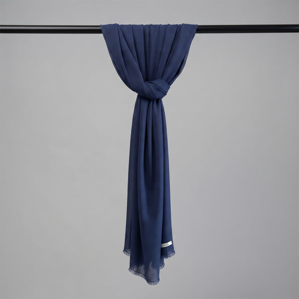 Navy Blue Turkish Lawn Scarf
